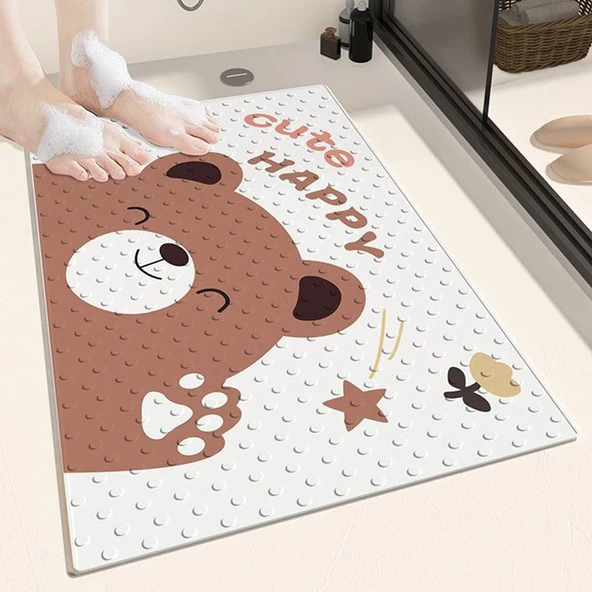 Çocuk Banyo Halısı - 50x80cm - Merhaba Ayı Desenli