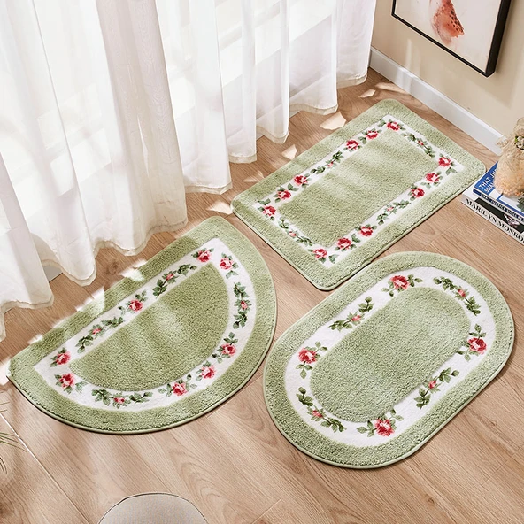 Pastoral Dikdörtgen Kırmızı Banyo Halısı - 40x60 cm - 2