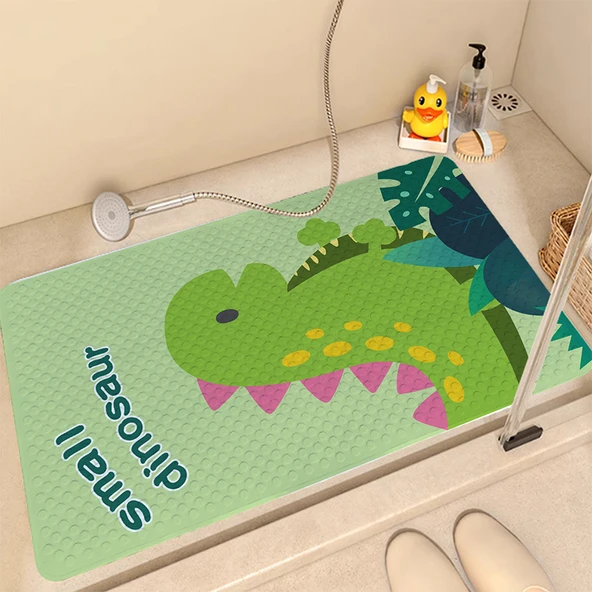 Çocuk Banyo Diatomit Kaymaz Paspas - 40x70cm - Küçük Dinozor