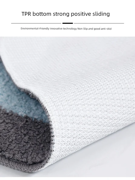 2'li Emici Banyo Paspası Seti - 38x58 + 48x78 cm - HOME Desenli - 11