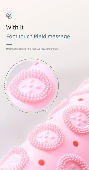 Yuvarlak Kaymaz PVC Banyo Paspası - 53x53cm - Pembe - 11
