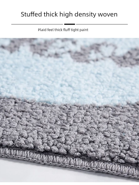 2'li Kaymaz Banyo Paspası Seti - 38x58 ve 48x78 cm - HOME Desenli - 5