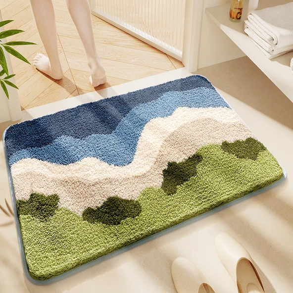 Hızlı Kuruyan Kaymaz Banyo Paspası - 50x80 cm - Balina Gibi Denize