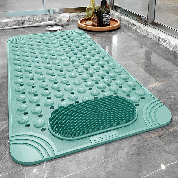 Kaymaz PVC Banyo Paspası - 36x70cm - Yeşil