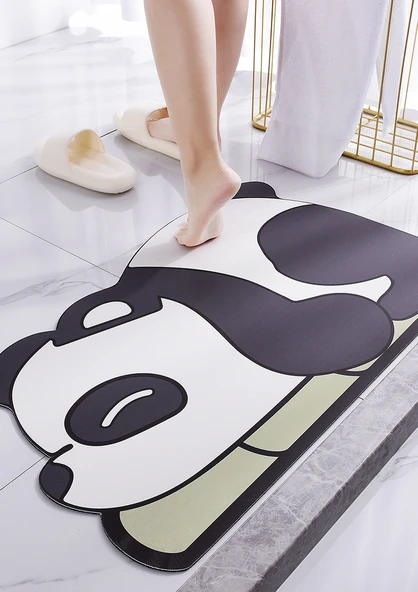 Yumuşak Silikon Diatomit Banyo Paspası - 170x240 cm - Panda-Bambu - 10