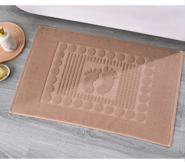 Pamuklu Kaymaz Banyo Halısı - Çakıl Desenli 50x80cm (400 gram) - 10