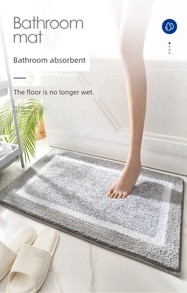 Su Emici Kaymaz Banyo Paspası - 50x75cm - Eko-Mavi - 8