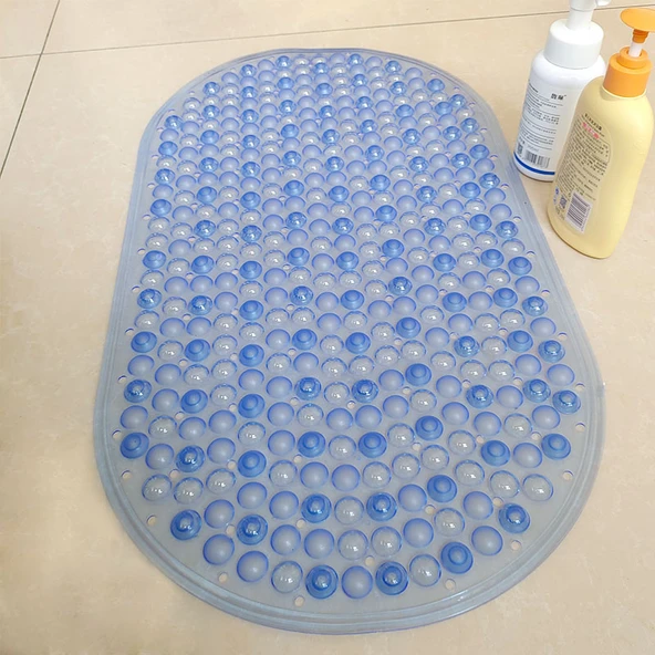 Kaymaz Banyo Paspası - Vantuzlu - [70x36cm] Düz Renk Yeşil - 6