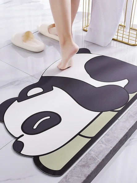 Yumuşak Silikon Diatomit Banyo Paspası - 170x240 cm - Panda-Bambu - 2