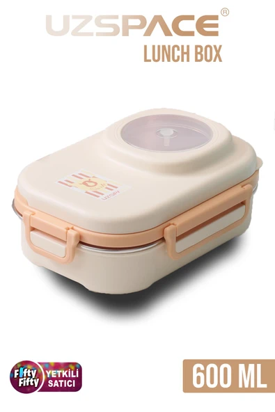 Uzspace 600 ML Çorba Kaseli-Çelik Kaşık Çatallı Paslanmaz Çelik Bento Lunch Box Yeni Nesil Sefer Tası-FFLBOX8021600 - 21