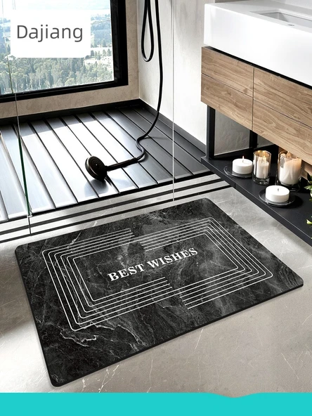 Diyatomlu Banyo Paspası 40x60cm - Sakin Ay Rüyası Parlak Gri - 2