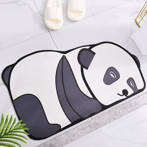 Yumuşak Silikon Diatomit Banyo Paspası - 50x80 cm - Panda-Tembel