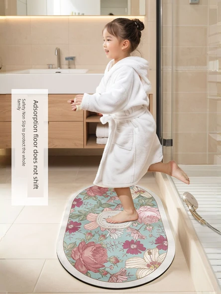 Kaymaz Banyo Paspası - Gül Pembesi - 40x60cm - 6