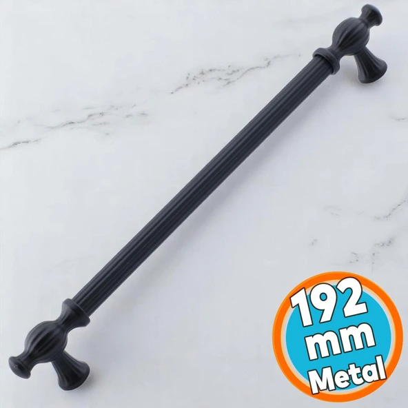 Mobilya Mutfak Dolabı Çekmece Dolap Kapak Kulpu Kulbu Siyah Metal Kulpları (192 MM - 19.2 CM) ürün görseli