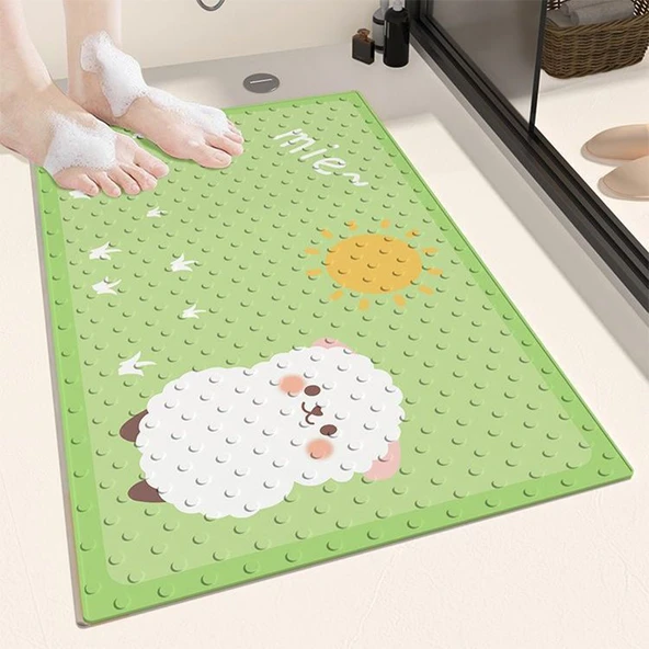 Çocuk Kaymaz Banyo Halısı - 50x80cm - Küçük Koç Desenli
