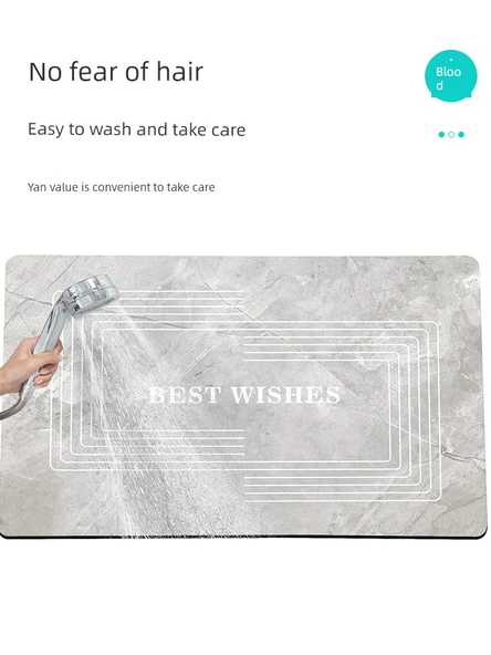 Diyatomlu Banyo Paspası 50x80cm - Yıldız Çakıl Siyah - 4