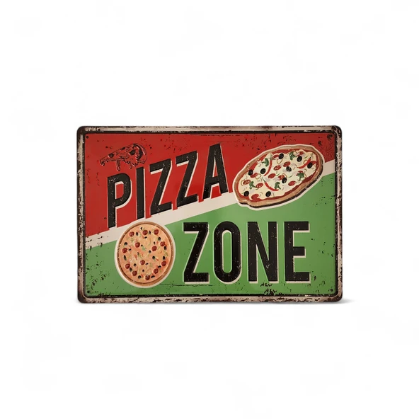 Metal Dekor Levha Pizza Zone