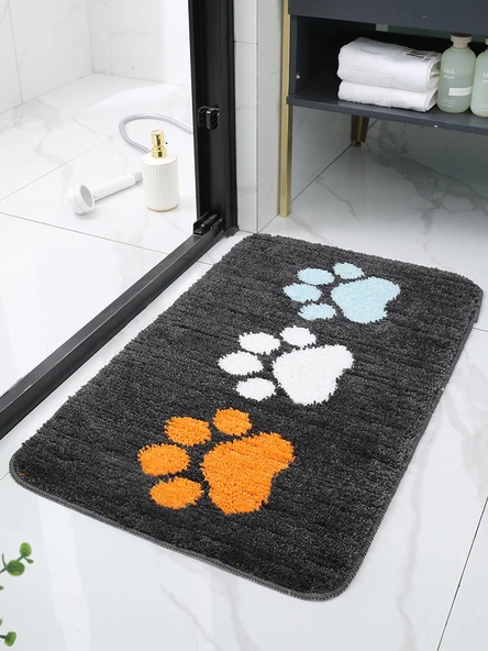Kaymaz Banyo Paspası - 48x78 cm - Kedi Pati Desenli