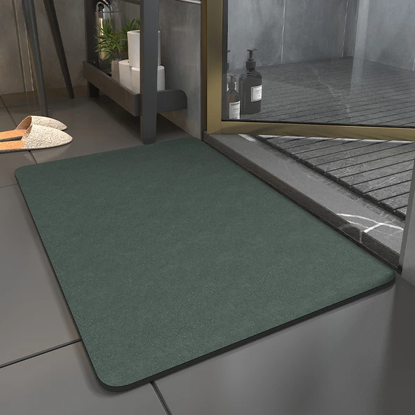 Diatomit Banyo Paspası 50 x 80cm - Naturel Koyu Yeşil