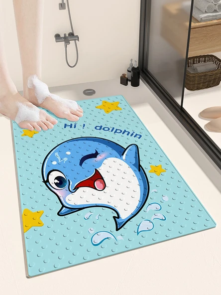 Çocuk Banyo Kaymaz Zemin Matı - PVC Duş Matı - 40x70cm - Küçük Yunus