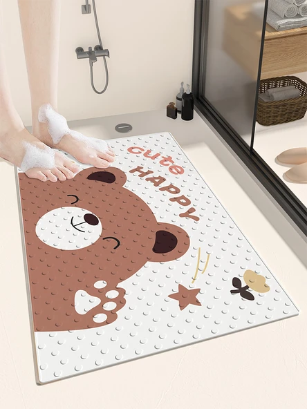 Çocuk Banyo Kaymaz Zemin Matı - PVC Duş Matı - 40x70cm - Hello Ayı