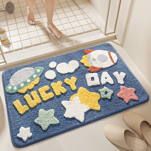 Çizgi Film Desenli Emici Banyo Paspası 40x60cm - Küçük Şanslı