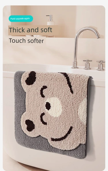 Çizgi Film Desenli Emici Banyo Paspası 50x80cm - Sevimli Kaplan - 12