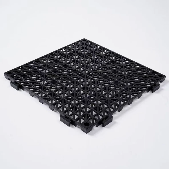 30x30 Siyah Su Yalıtımlı Drenajlı Banyo Halısı - 15mm
