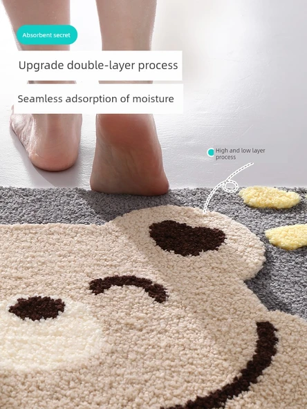 Çizgi Film Desenli Emici Banyo Paspası 50x80cm - Mutlu Dolaşma - 4