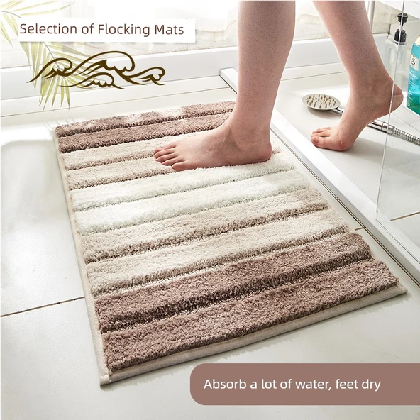 Piyano Tuşları Desenli Banyo Halısı - 50x80 cm - Camel