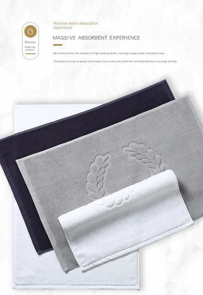 Pamuklu Banyo Paspası - Kaymaz - 50cm x 75cm - İş Grisi 2 - 11