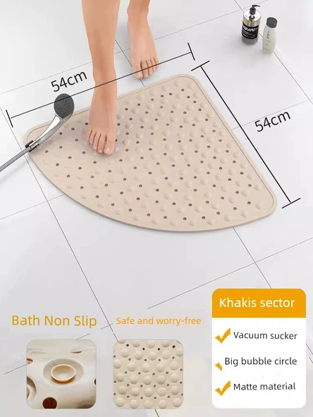 Kaymaz Banyo Paspası - Haki Sektör 54x54 cm