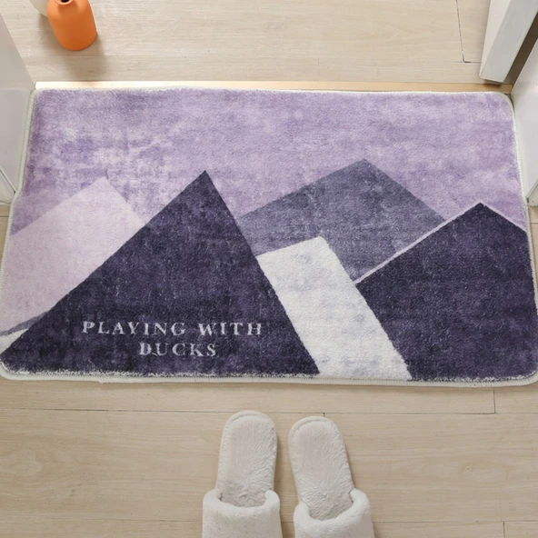 Kaymaz Keşmir Yer Paspası - 50x80cm - Puslu 1