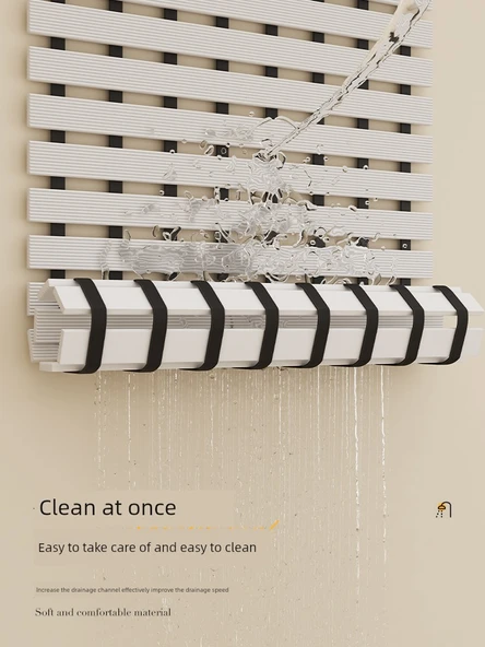 Kaymaz Banyo Paspası - Düşme Önleyici - Kalınlaştırılmış - 43x61cm - Siyah - 5