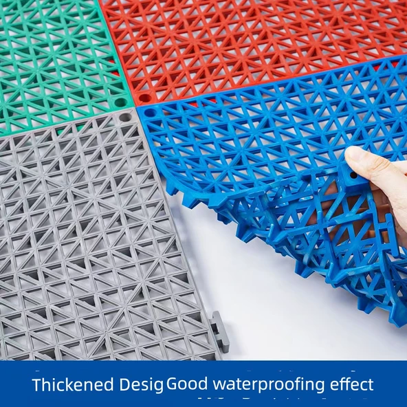 30x30 Gri Su Yalıtımlı Drenajlı Banyo Halısı - 15mm - 12