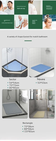 Kaymaz Banyo Paspası - Haki Dikdörtgen 58x88 cm - 9