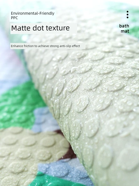 Kaymaz Yuvarlak PVC Banyo Paspası - 65x65cm - Garip Köpek-1 - Resim 3