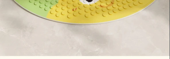 Kaymaz Yuvarlak PVC Banyo Paspası - 65x65cm - Garip Köpek-1 - Resim 8