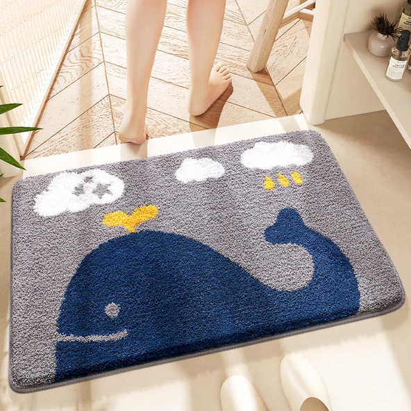 Çizgi Film Banyo Paspası 40X60cm Mutlu Gezgin Kaymaz Halı