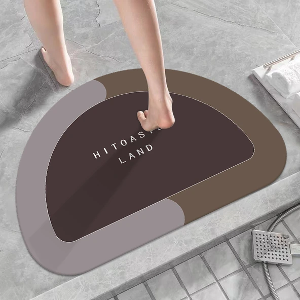 Çizgi Film Desenli Banyo Diatomit Çamur Paspası - Yarım Ay Set 7 - 50x80cm