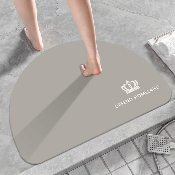 Çizgi Film Desenli Banyo Diatomit Çamur Paspası - Yarım Ay Set 1 - 50x80cm