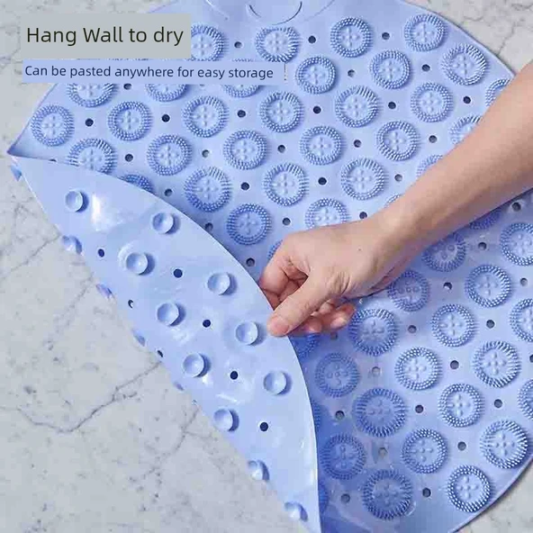 Yuvarlak PVC Kaymaz Banyo Halısı 53cm - Mars Yeşili - 4