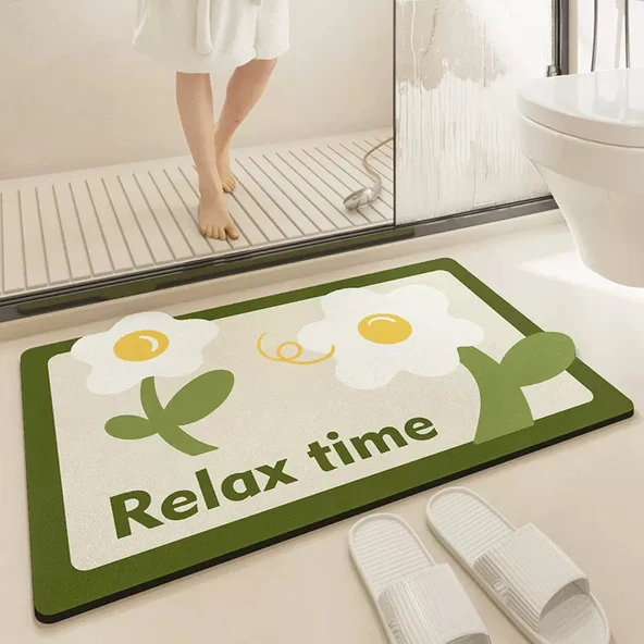 Kaymaz Emici Banyo Paspası - 40x60 cm - Krem Puf