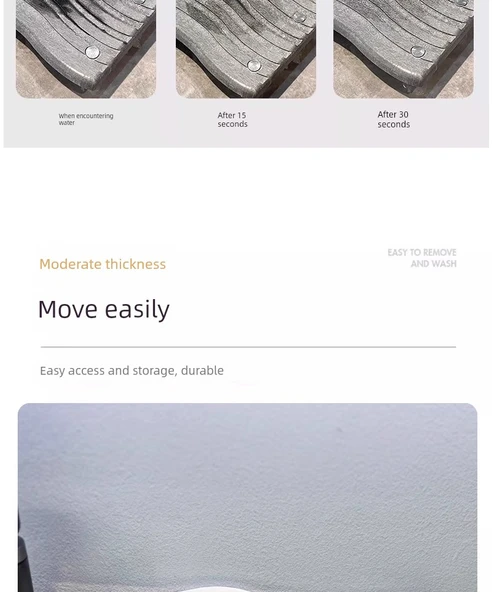 Diyatomit Emici Banyo Matı - Orta Gri 30x11x0.9cm Bank Dalga Desenli - 11