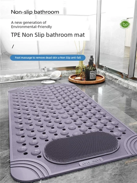 Kaymaz PVC Banyo Halısı - Düşme Önleyici Ayak Masaj Matı - 36x70cm - Mavi - 2