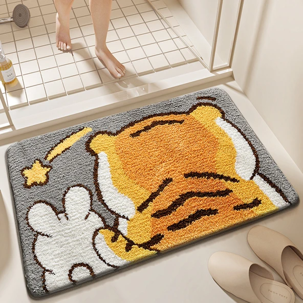 Çizgi Film Banyo Paspası 50x80cm Hayaller Gerçek Oluyor Kaymaz Halı