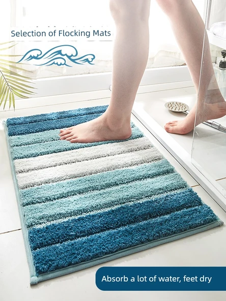 Piyano Tuşları Desenli Kaymaz Tabanlı Banyo Halısı - 45x120 cm - Yeşil - 2