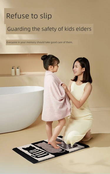 Çizgi Film Banyo Paspası 40X60cm Turp Tavşan Kaymaz Halı - 12