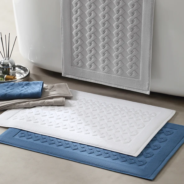 Pamuklu Banyo Paspası - Kaymaz - 50cm x 75cm - Ay Gölgesi Gri 1