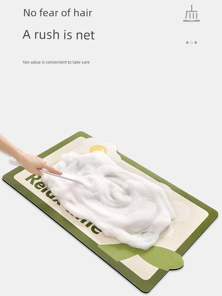 Kaymaz Emici Banyo Paspası - 40x60 cm - Krem Puf - 3